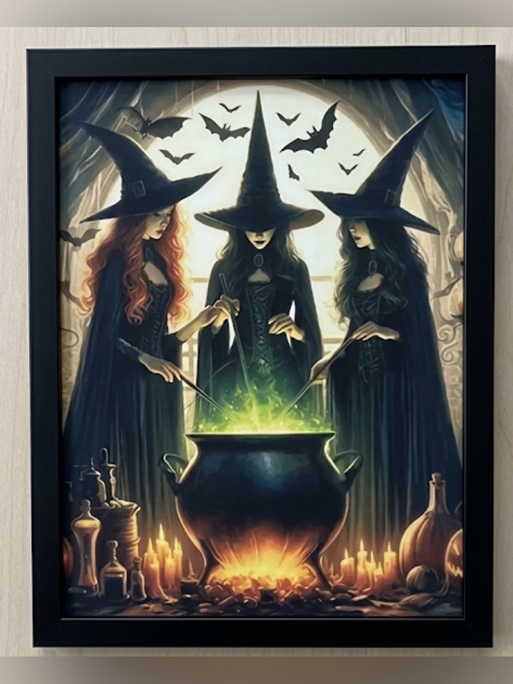 Three Witches in the Woods 8x10” framed wall/leaner print